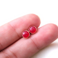 Ruby natural stone MINIMAL 925 SILVER EARRINGS