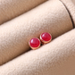 Ruby natural stone MINIMAL 925 SILVER EARRINGS