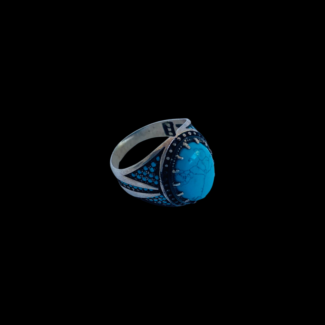 Turquoise Natural Stone 925 Silver Ring