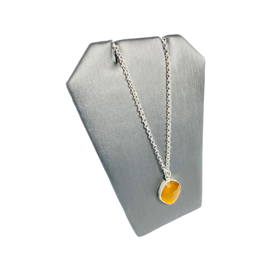 Agate Natural Stone 925 Silver Necklace
